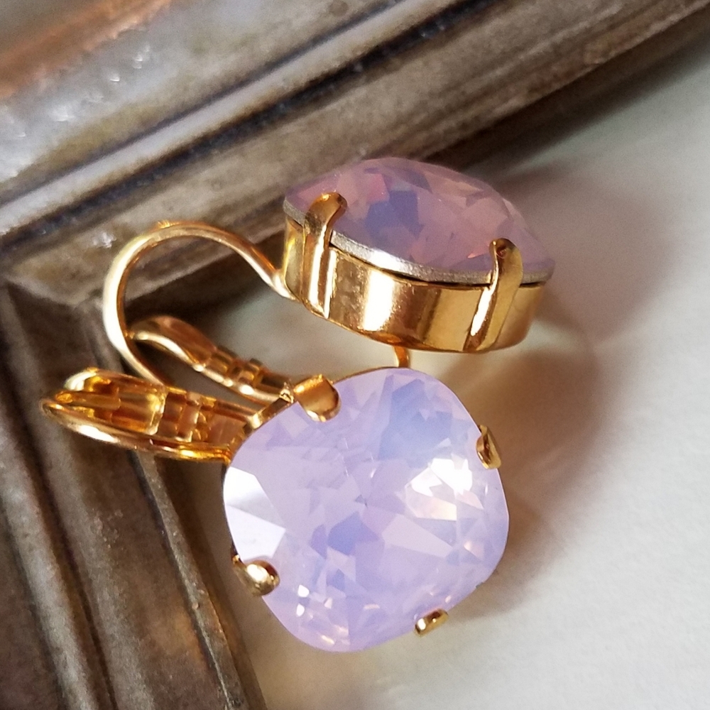 Austrian Crystal Earrings in Gold - Picture 4 of 8
